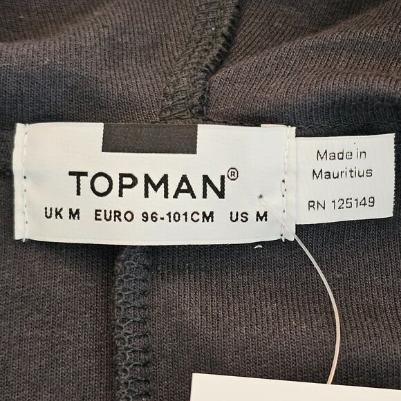 Topman Sweater Unisex Wrap Poncho Charcoal Gray Cotton Adult Medium Black NEW - Picture 7 of 11